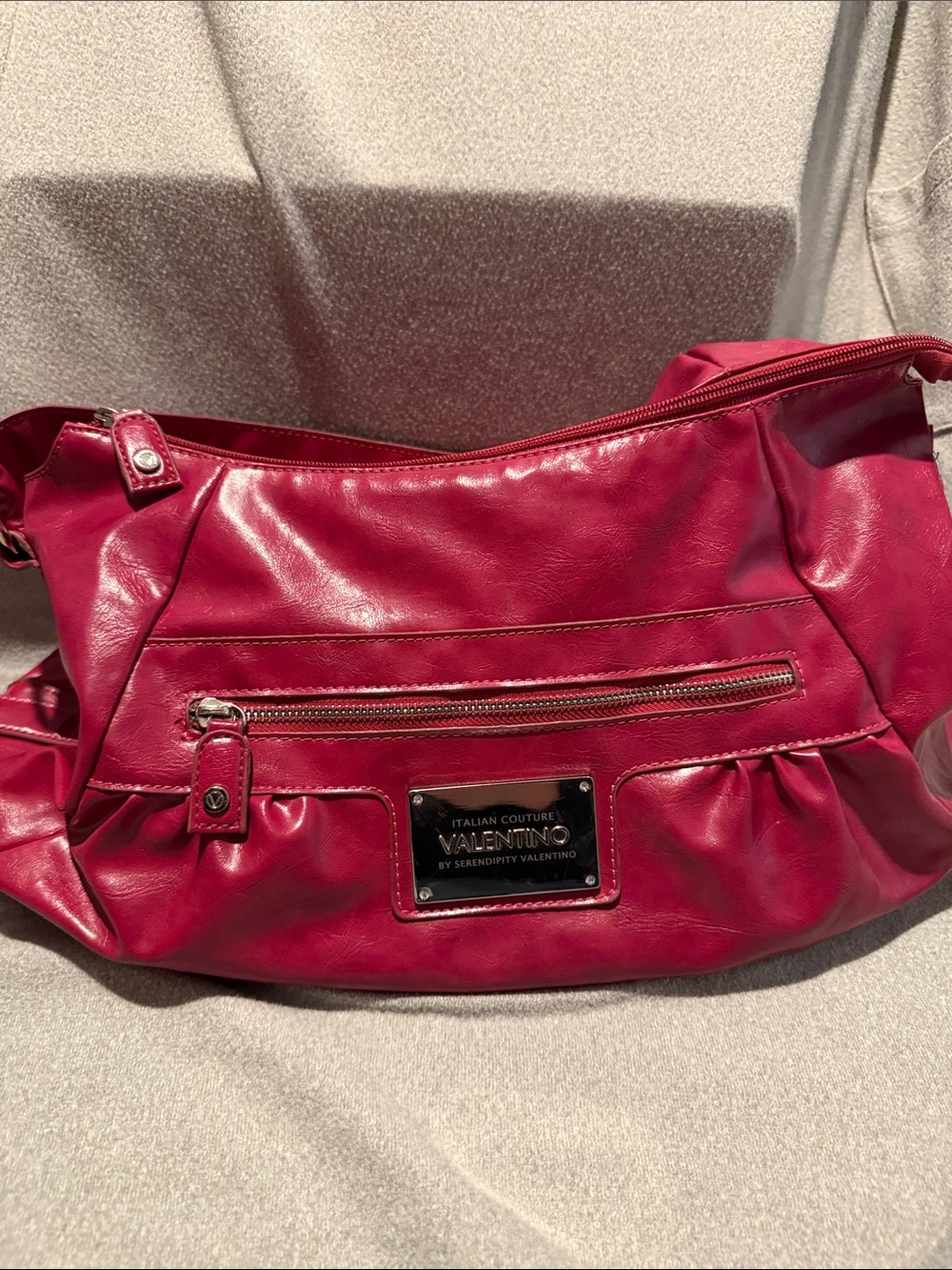 Valentino Deep Pink Patent Shoulder Bag